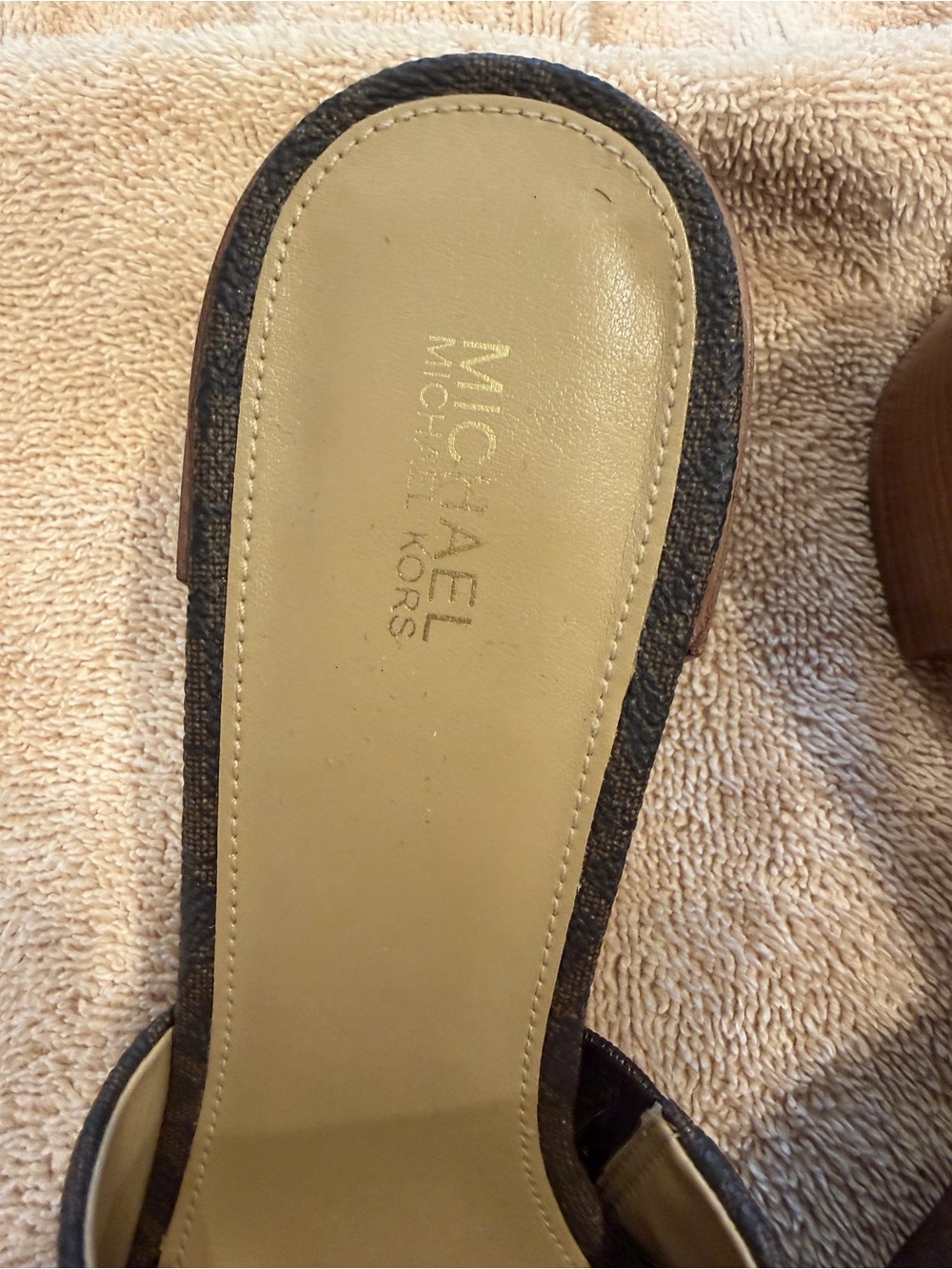 Michael Kors Dark Brown MK Logo Slide Mules 9M - Picture 2 of 6
